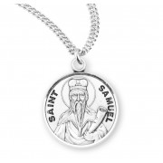 Sterling Silver Round St Samuel - 20" Chain - Boxed - Necklace