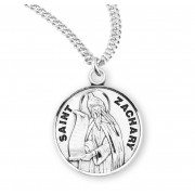 Sterling Silver Round St. Zachary - 20" Chain - Boxed - Necklace