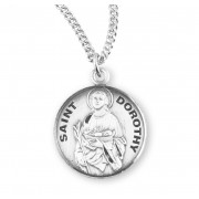 Sterling Silver Round St Dorothy - 18" Chain - Boxed - Necklace