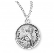 Sterling Silver Round St Elizabeth - 18" Chain - Boxed - Necklace