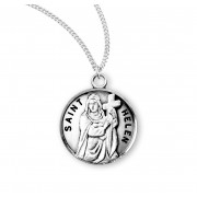 Sterling Silver Round St Helen - 18" Chain - Boxed - Necklace