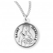 Sterling Silver Round St Isabella - 18" Chain - Boxed - Necklace