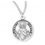 Sterling Silver Round St Joanne - 18" Chain - Boxed - Necklace
