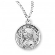 Sterling Silver Round St Joan of Arc - 18" Chain - Boxed - Necklace