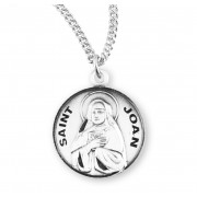 Sterling Silver Round St Joan - 18" Chain - Boxed - Necklace