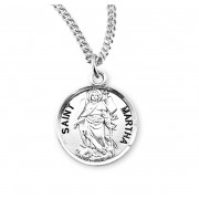 Sterling Silver Round St Martha-18" Chain - Boxed - Necklace