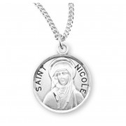 Sterling Silver Round St Nicole - 18" Chain - Boxed - Necklace