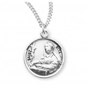 Sterling Silver Round St Rita - 18" Chain - Boxed - Necklace