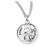 Sterling Silver Round St Susan- *18" Chain - Boxed - Necklace