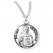 Sterling Silver Round St. Veronica - 18" Chain - Boxed - Necklace