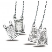 Sterling Silver Scapular (Mirac) w/Chain - Boxed - Necklace