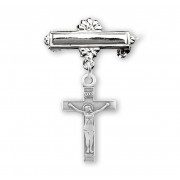 Sterling Silver Tiny Crucifix w/Bar Pin-Boxed Sterling Silver Tiny Crucifix w/Bar Pin-Boxed