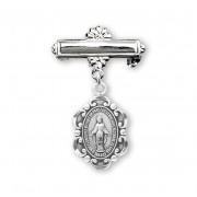 Sterling Silver Small Miraculous Baby Medal w/Bar Pin-Boxed Sterling Silver Small Miraculous Baby Medal w/Bar Pin-Boxed