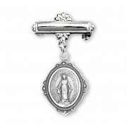 Sterling Silver Small Miraculous Baby Medal w/Bar Pin-Boxed Sterling Silver Small Miraculous Baby Medal w/Bar Pin-Boxed