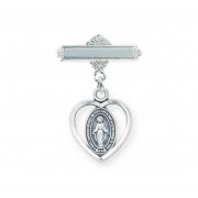 Sterling Silver Pierced Heart Miraculous -w/Bar Pin - Boxed