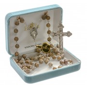 6mm Jasper Rosary w/Sterling Silver-Ctr & Crucfix - Boxed