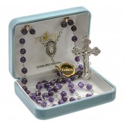 Round Genuine Amethyst Rosary