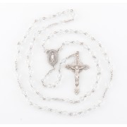 5mm Clear Finest Crystal Rosary ww/Sterling Silver Ctr & Crucfix - Boxed 5mm Clear Finest Crystal Rosary ww/Sterling Silver Ctr & Crucfix - Boxed