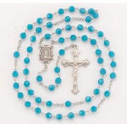 6mm Finest Blue Opal Rosary w/Sterling Silver Ctr & Crucfix - Boxed 6mm Finest Blue Opal Rosary w/Sterling Silver Ctr & Crucfix - Boxed