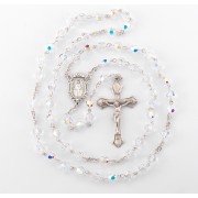 6mm Finest Crystal Rosary w/Sterling Ctr & Crucfix - Boxed