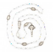 6mm Finest Crystal Miraculous Rosary w/Sterling Ctr & Crucfix - Boxed 6mm Finest Crystal Miraculous Rosary w/Sterling Ctr & Crucfix - Boxed