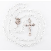 6mm Finest Crystal Plain Rosary w/Sterling Silver Ctr & Crucfix - Boxed 6mm Finest Crystal Plain Rosary w/Sterling Silver Ctr & Crucfix - Boxed