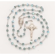 6mm Finest Erinite Rosary w/Sterling Silver Ctr & Crucfix - Boxed