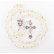 6mm Finest Crystal Jonquil Rosary w/Sterling Silver Ctr & Crucfix - Boxed 6mm Finest Crystal Jonquil Rosary w/Sterling Silver Ctr & Crucfix - Boxed