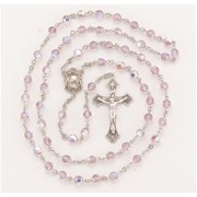 6mm Finest Crystal Light Amethyst Rosary w/Sterling Silver Ctr & Crucfix - Boxed 6mm Finest Crystal Light Amethyst Rosary w/Sterling Silver Ctr & Crucfix - Boxed