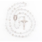 6mm Finest Smoked Crystal Rosary-w/Sterling Silver Ctr & Crucfix - Boxed