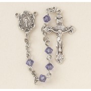 4mm Finest Tanzanite Rondell Rosary w/Sterling Silver Ctr & Crucfix - Boxed 4mm Finest Tanzanite Rondell Rosary w/Sterling Silver Ctr & Crucfix - Boxed
