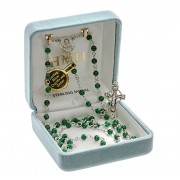4mm Malachite Rosary w/Sterling Silver Ctr & Crucfix - Boxed 4mm Malachite Rosary w/Sterling Silver Ctr & Crucfix - Boxed