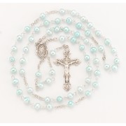 5mm Blue Freshwater Pearl Rosary w/Sterling Silver Ctr & Crucfix - Boxed 5mm Blue Freshwater Pearl Rosary w/Sterling Silver Ctr & Crucfix - Boxed