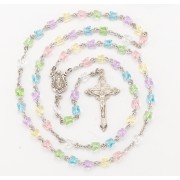 6mm Finest Multi Colored Crystal All Sterling Silver Butterfly Rosary W/ Sterling Silver Crucfix & Ctr - Boxed