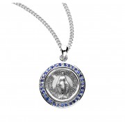 Sterling Silver Round Miraculous Medal - Necklace