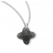 Genuine Finest Austrian Crystal Jet Black Tribe Cross - Necklace