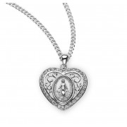 Sterling Silver Oval Miraculous Medal - Necklace