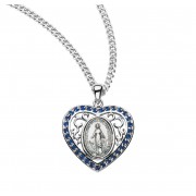 Sterling Silver Oval Miraculous Medal - Necklace