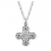 Crystal and Black Diamond Finest Austrian Crystal Pave Greek Cross Pendant - Necklace