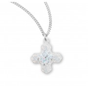 Moonlight and White Opal Pave Greek Cross Pendant - Necklace