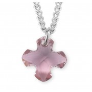 Finest Austrian Crystal Antique Pink Greek Cross Pendant