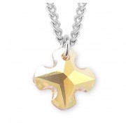 Finest Austrian Crystal Metallic Sunshine Greek Cross Pendant - Necklace