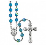 Tin Cut CZech Aqua Crystal Rosary Tin Cut CZech Aqua Crystal Rosary
