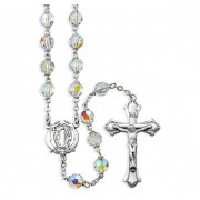 Tin Cut Czech Aurora Crystal Rosary Tin Cut Czech Aurora Crystal Rosary