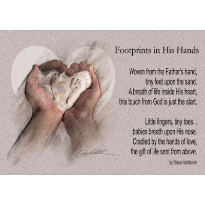 Footprints in His Hands - Print by Danny Hahlbohm -  - footprints hands-7