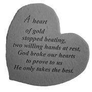 A Heart Of Gold... Decorative Stones All Weatherproof Cast Stone