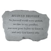 Beloved Brother- No Farewell Words... All Weatherproof Cast Stone