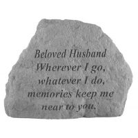 Beloved Husband Where Ever I Go All Weatherproof Cast Stone Memorial