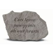 Cats Leave Paw Prints On Our Hearts All Weatherproof Cast Stone