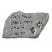 Cats Leave Pawprints All Weatherproof Cast Stone